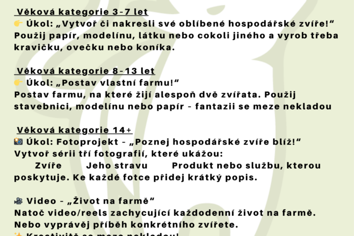 SOUTĚŽ – Budeme rádi, pokud o soutěži dáte vědět i na Vaší farmě.